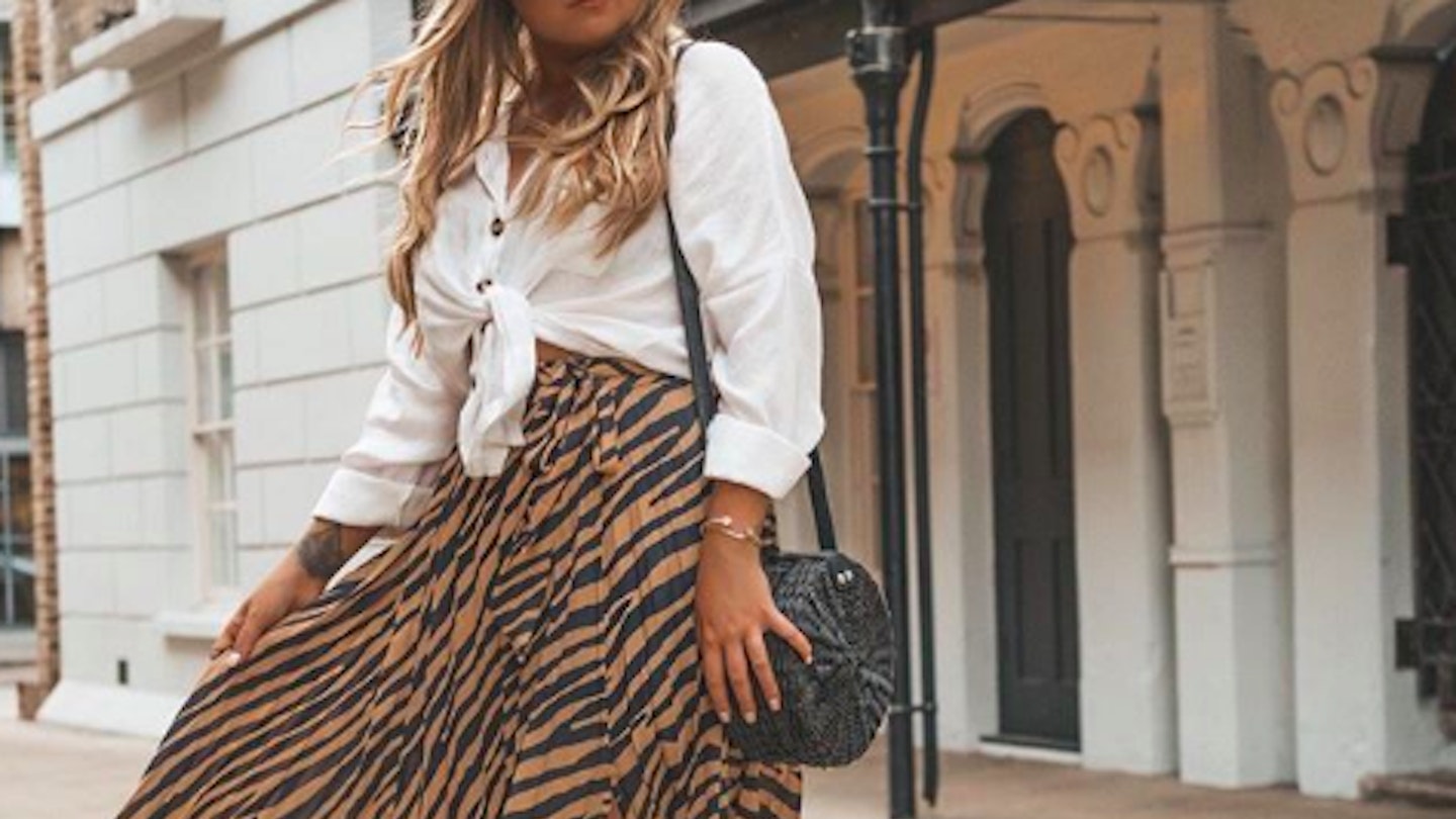 Animal print midi skirt warehouse online